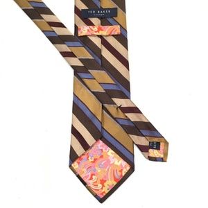 Ted Baker London Neck Tie Striped Thick Woven Silk
